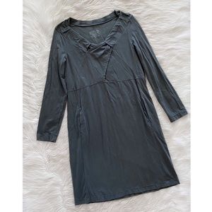 Neon Buddha Gray Cross Front Long Sleeve Dress